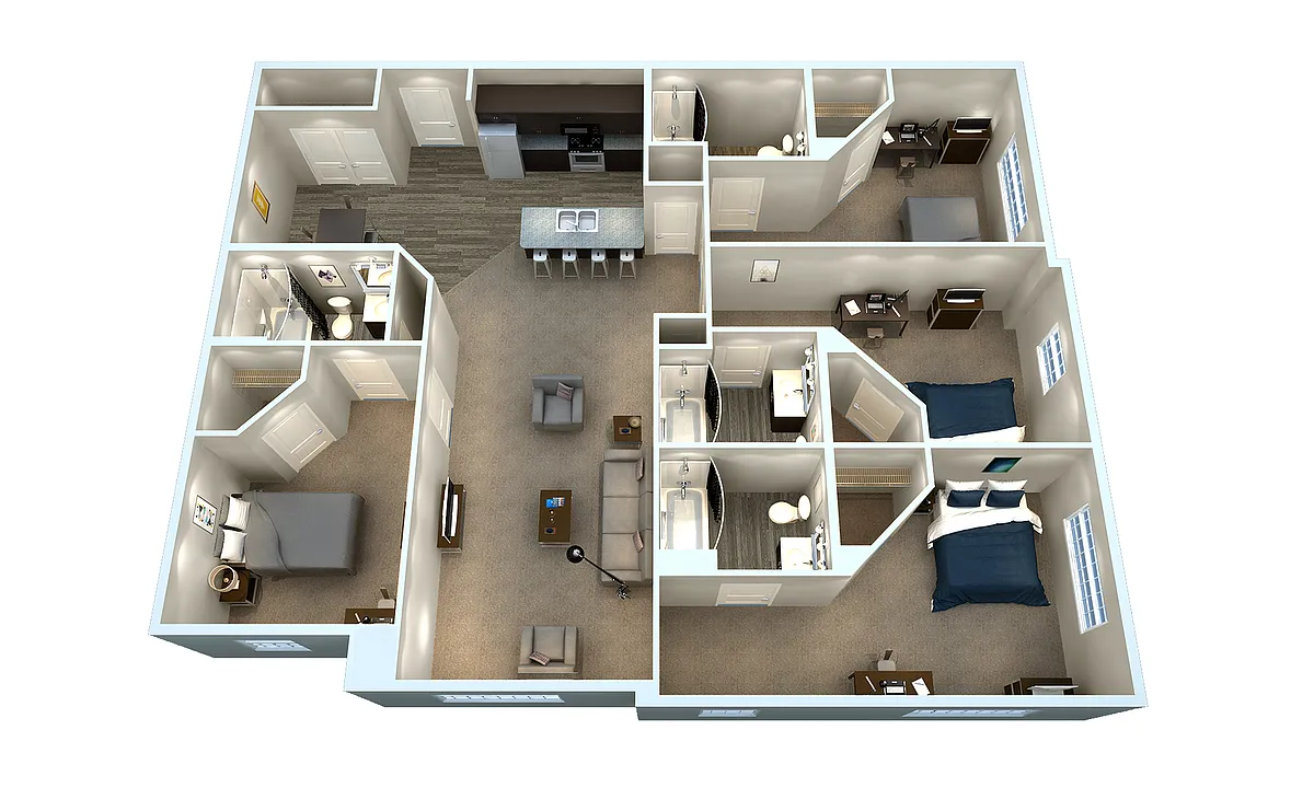 Floor plan 4BR/4BA - D2