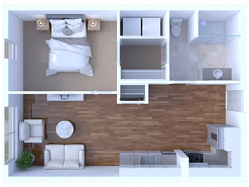 Floor plan New - 1 Bedroom/1 Bathroom-581