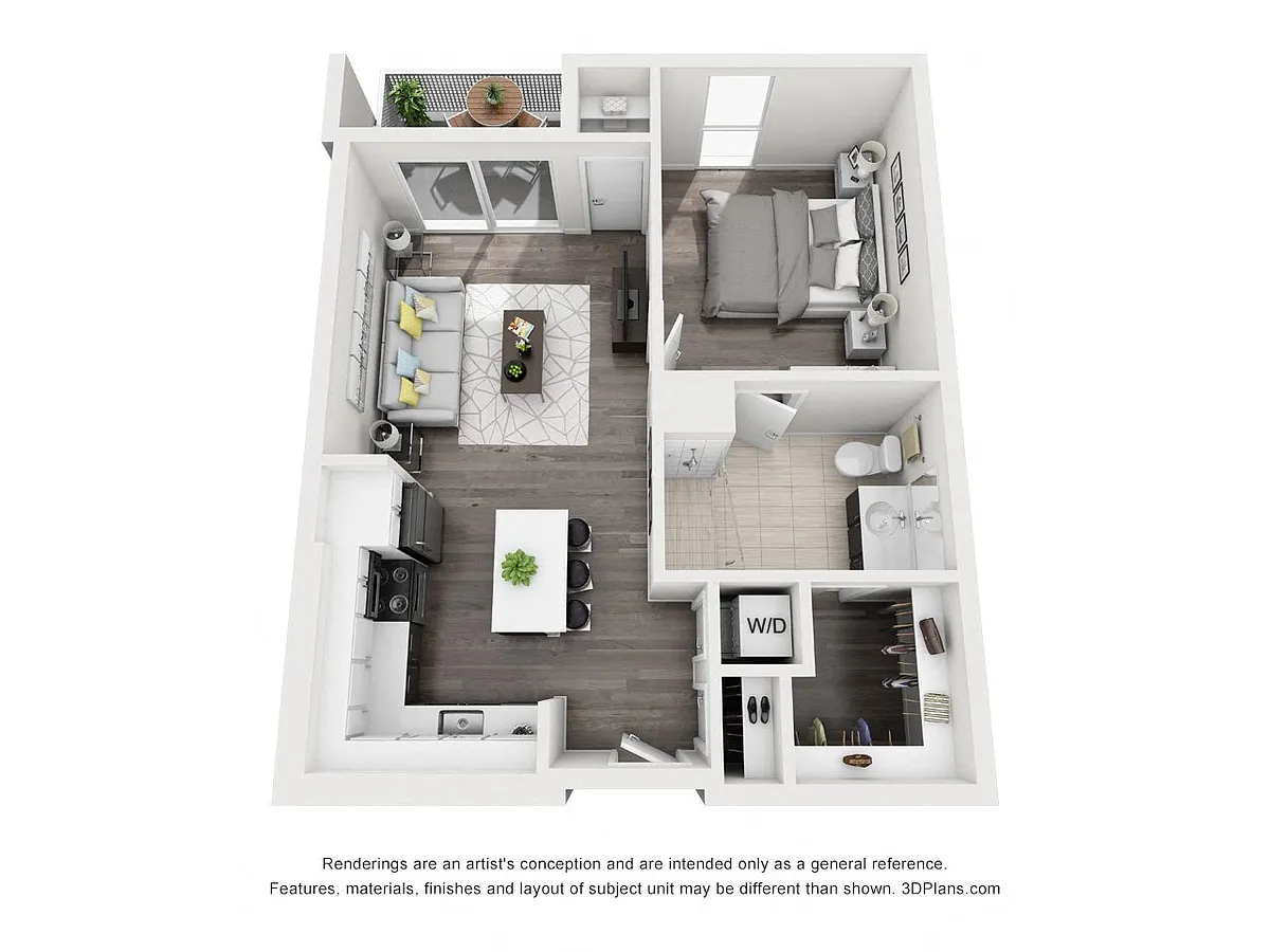 Floor plan 1 BD/1BA - B1