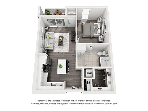 Floor plan 1 BD/1BA - B1