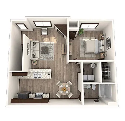 Floor plan 1B/1B Pebble
