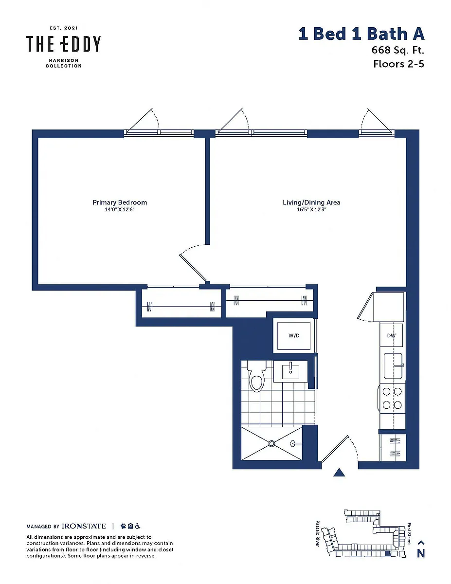 Floor plan 1 Bed 1 Bath A