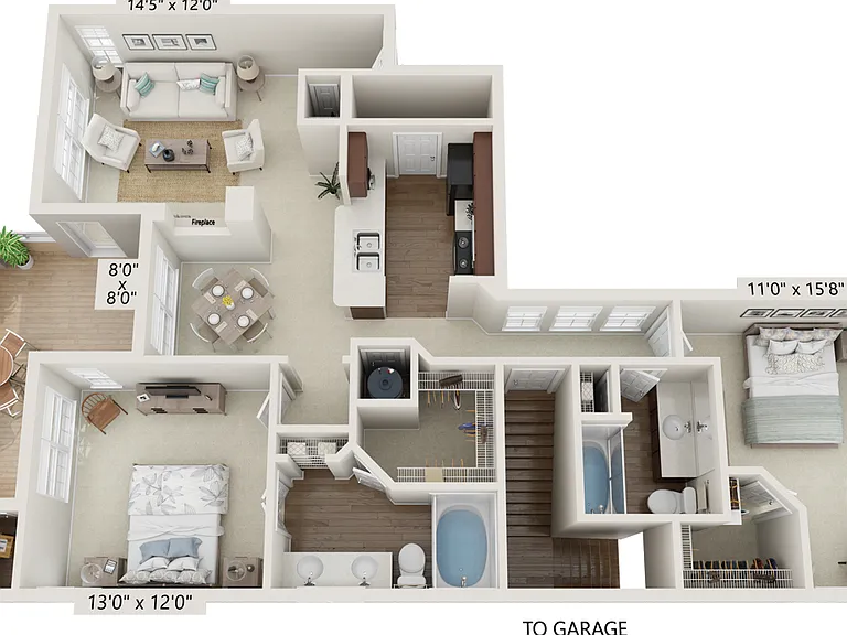 B2R - 2x2 floor plan Monte Vista
