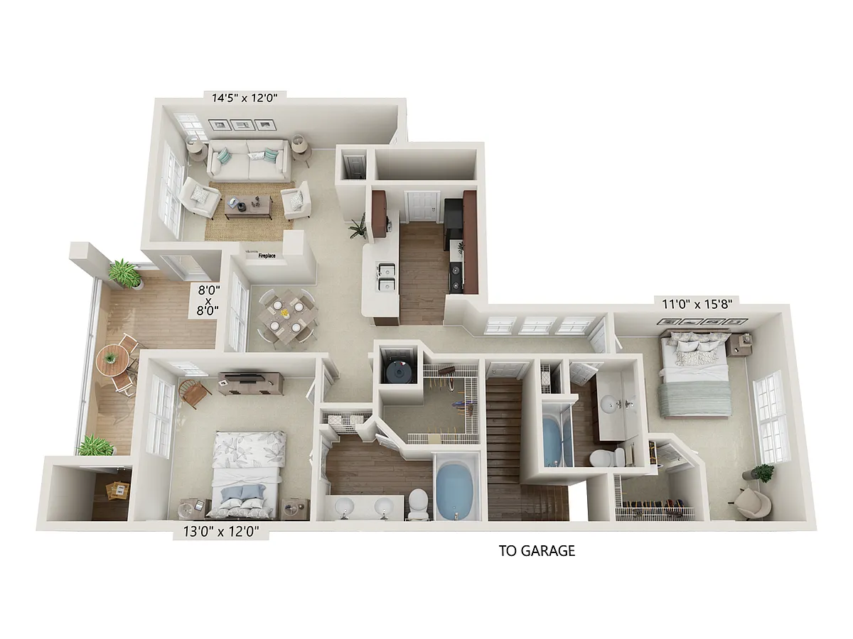 Floor plan B2R - 2x2