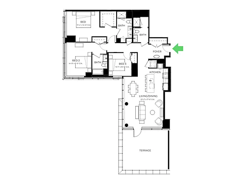 Floor plan C76 | 3 Bed | 3 Bath