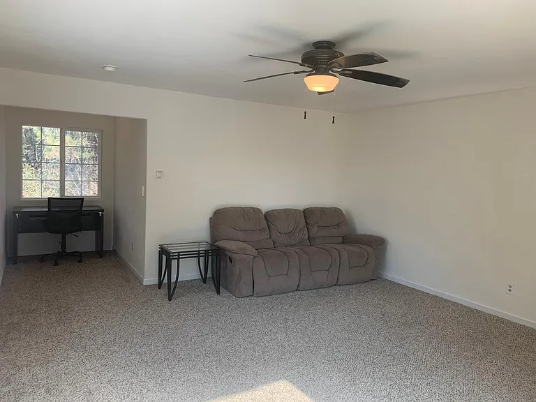 Office nook and living room