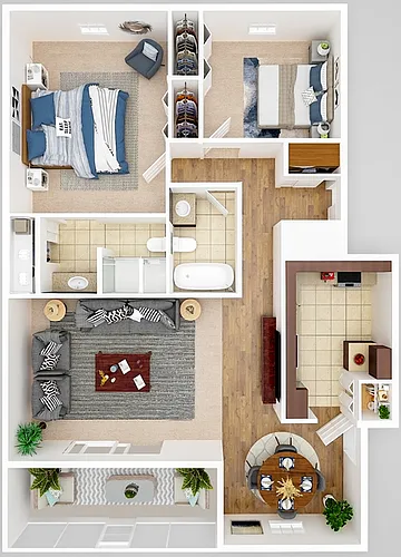 Floor plan 2 Bed 2 Bath