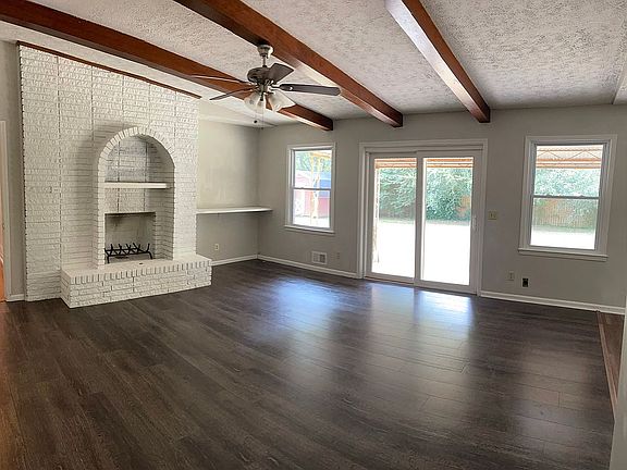 family room with fireplace