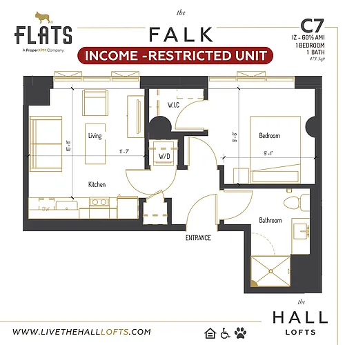 Floor plan C7 - IZ 60% AMI