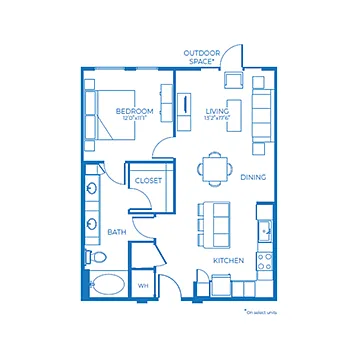 Floor plan A4 | 1 Bed | 1 Bath | 80