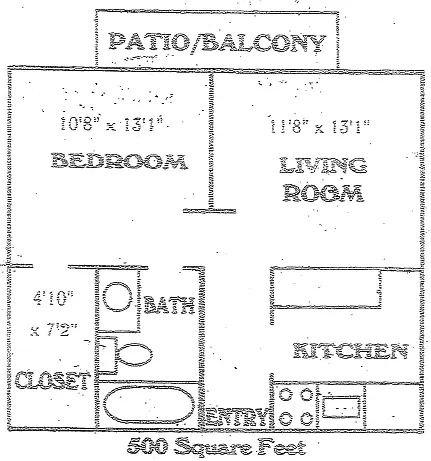Floor plan Hideaway Oaks Studio