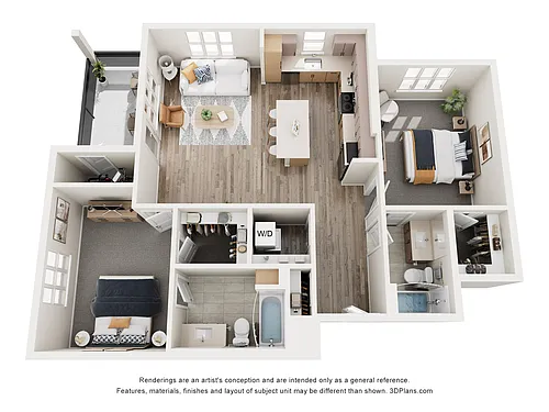 Floor plan B1 2X2