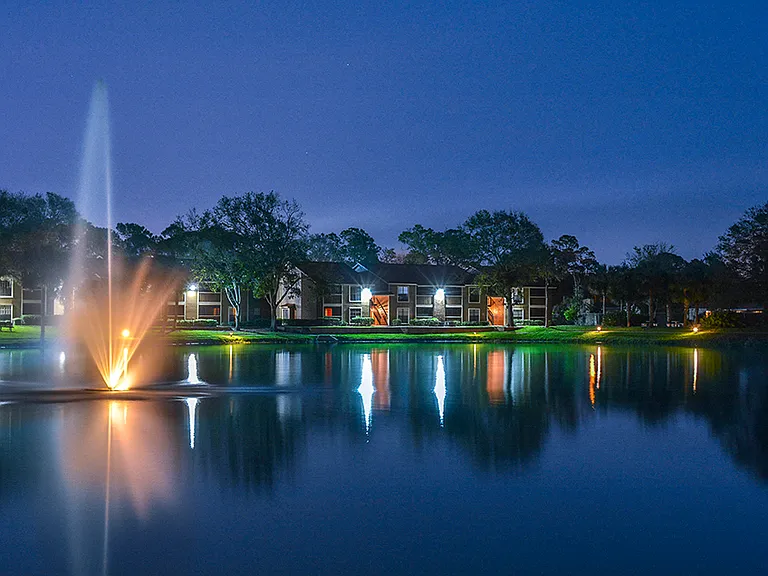 Lighted Lake Fountain