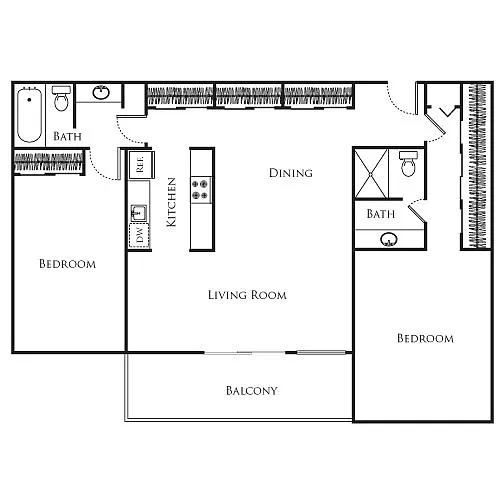 Floor plan 2 Bedroom D