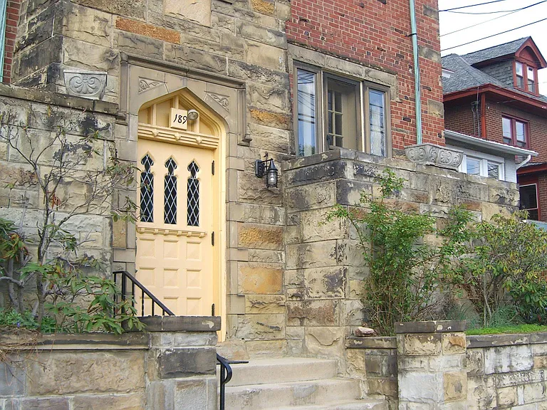 Front of apartment building