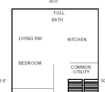 Unit #3 room layout (30' x 25.4')