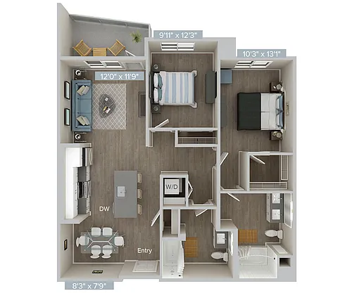 Floor plan B2U-B2S-1059