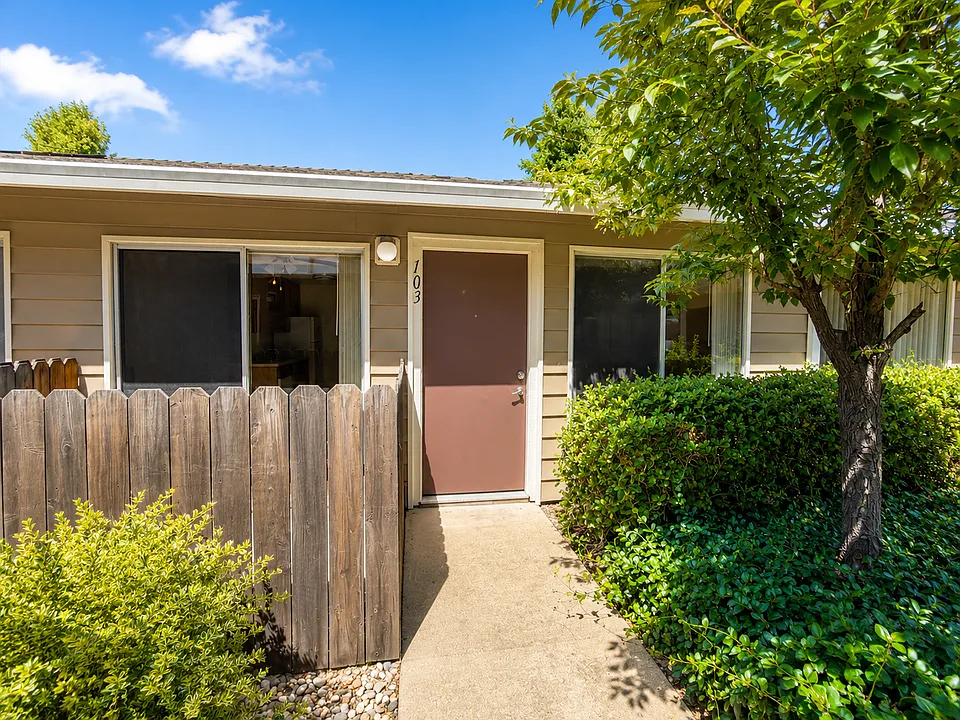Single story unit with an outdoor patio