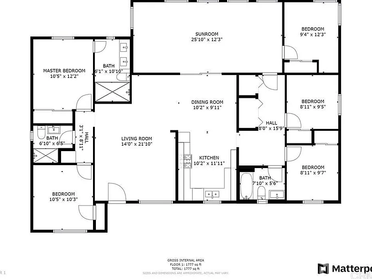 3 Bedroom on the right are open. Private bathroom would also be the one to the right. Shared bathroom being the one between the 2 bedrooms on the left.