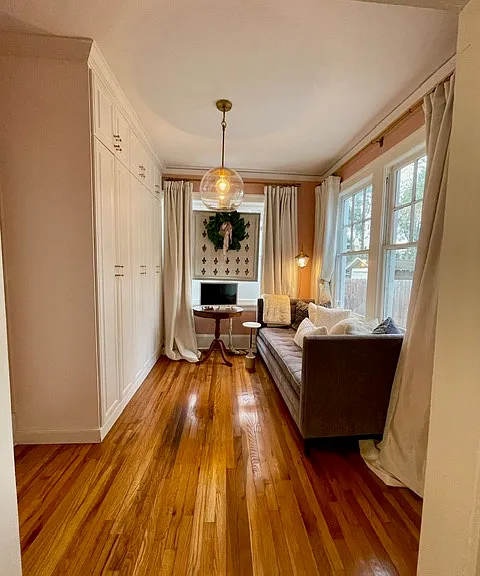 Sitting/dressing room. Look at all the closet space!