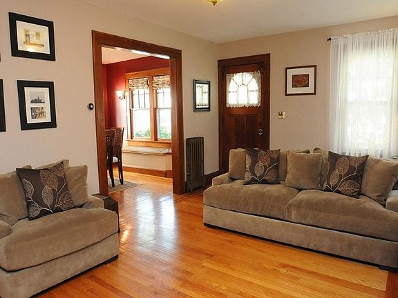 Living room with wood floors