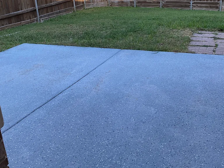Patio in Backyard with Epoxy Floor