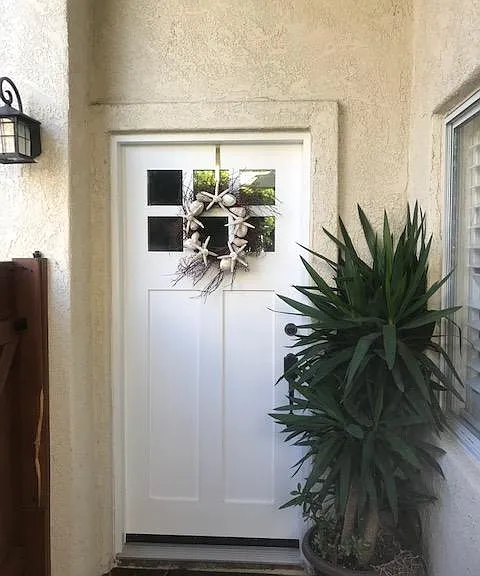 the front door behind a private gate