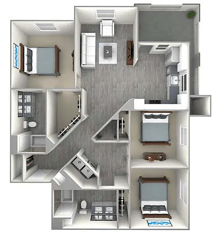 Floor plan 3 Bed 2 Bath C1
