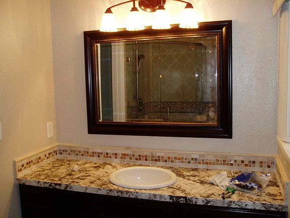 New bathroom cabinets & countertop