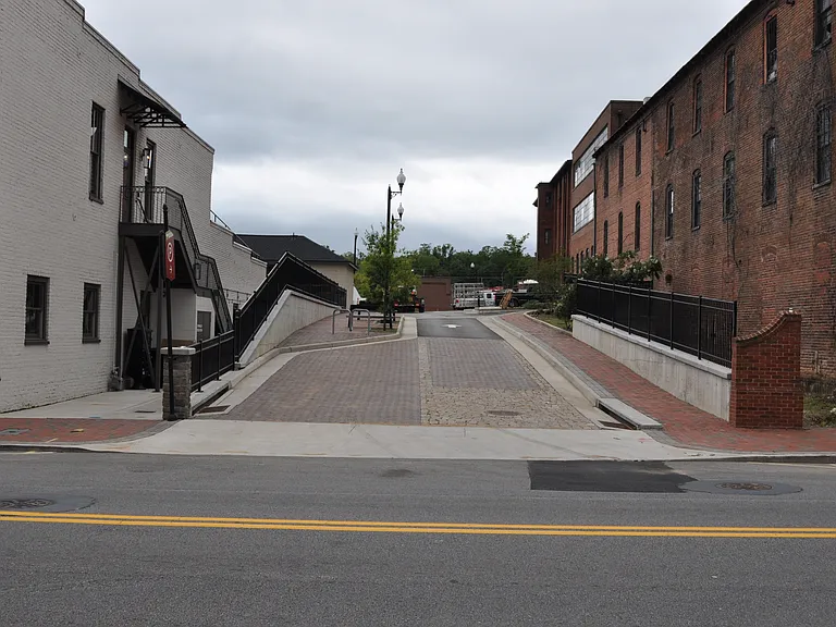 Parking lot entrance off Craghead St.