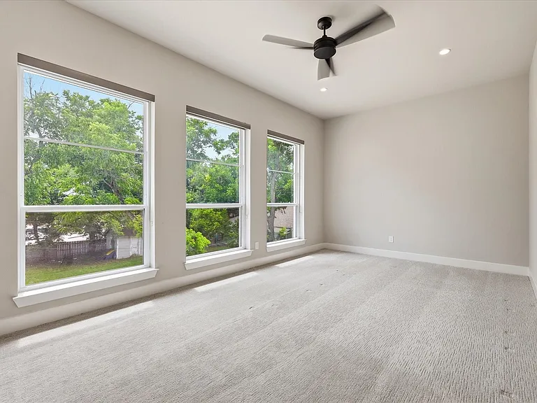 Spacious room can easily fit a king bed.