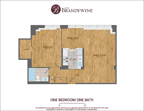 Floor plan 1 Bed-1 Bath -825