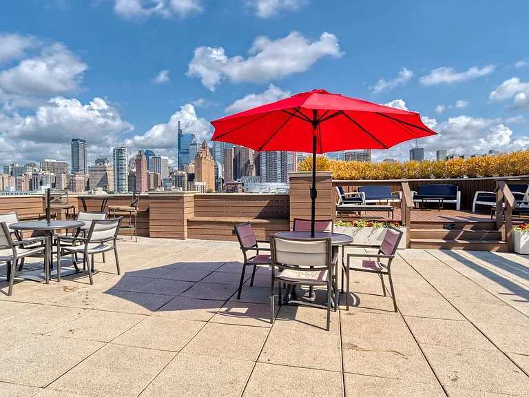 Rooftop social deck boasts amazing views of the Philly skyline