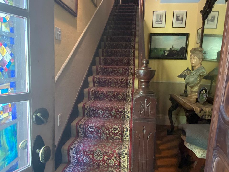 Stairs leading to apartment.