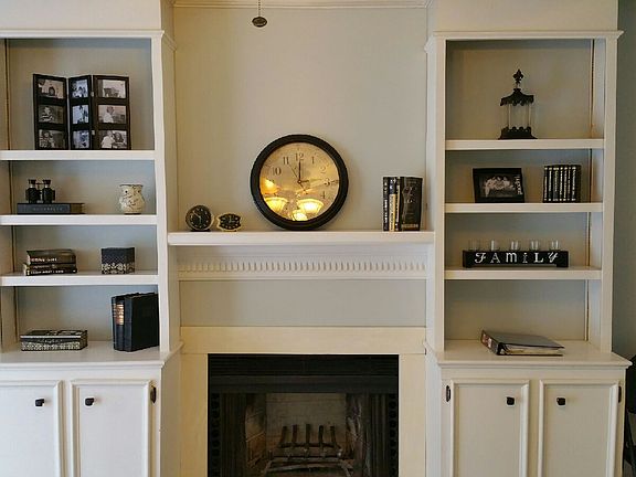 Beautiful shelves/fireplace