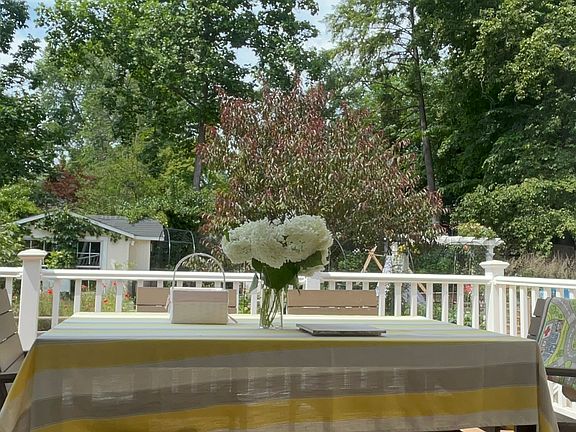 Our 250 sq ft deck offers space to BBQ and eat outdoors, with protection from sun and rain.