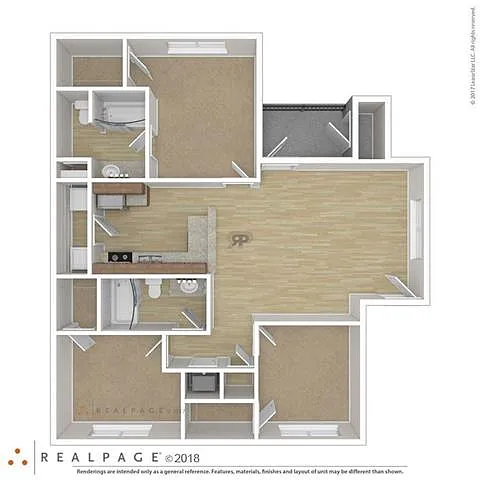 Floor plan Three Bedroom Two Bathroom