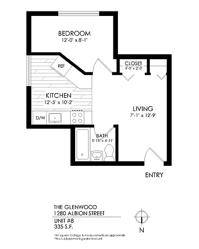 Floor plan 1 Bedroom, 1 Bathroom