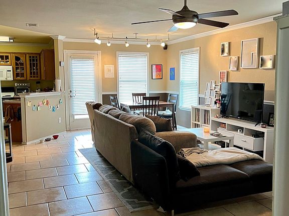 Living room and dining area