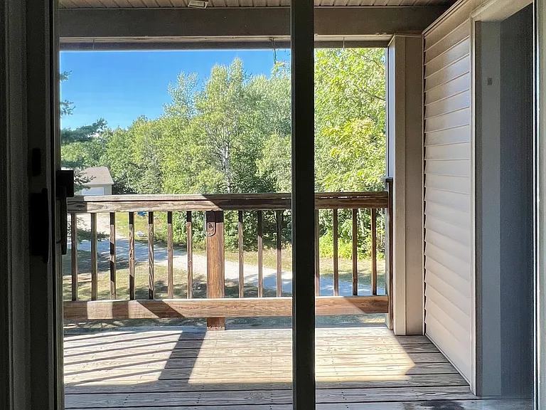 Private balcony with storage