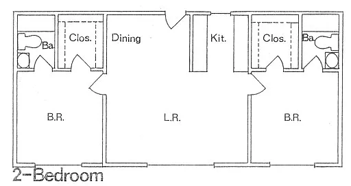 Floor plan 2 Bedroom No Balcony