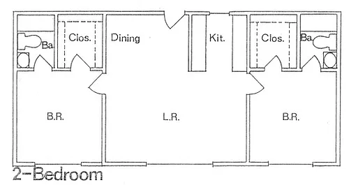 Floor plan 2 Bedroom No Balcony