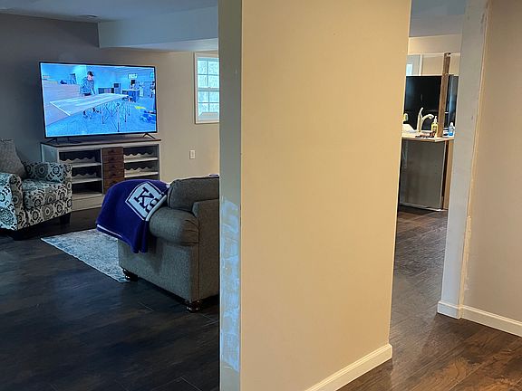 Walking in the front door; main living area to the left
