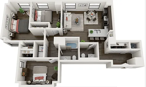 Floor plan 3 Bedroom - Tax Credit