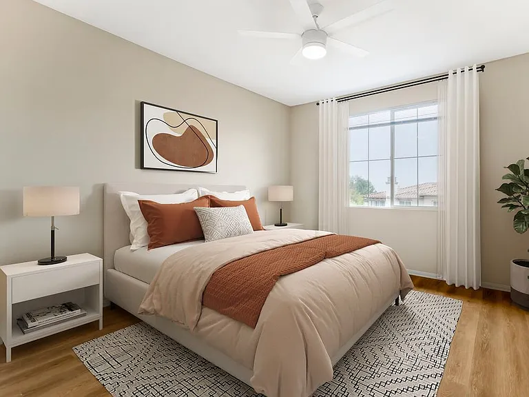 Renovated Package I bedroom with hard surface flooring