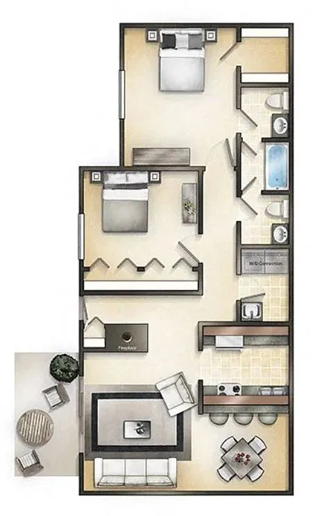 Floor plan Two Bedroom