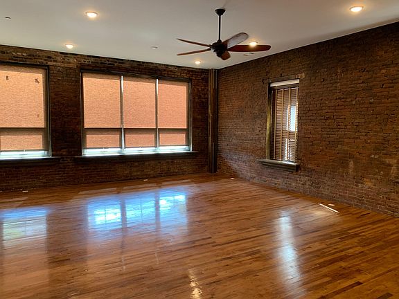 Main living area overlooking Union Street in downtown Jonesboro.
