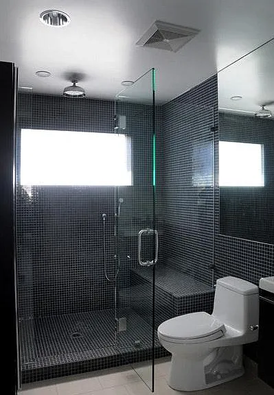 amazing shower w/ glass walls