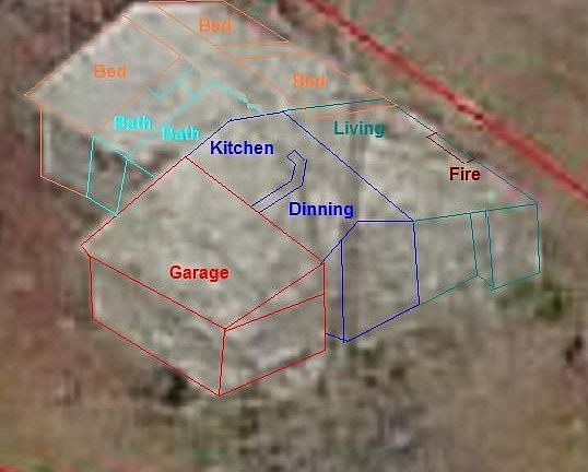House from Space, with indicators of rooms