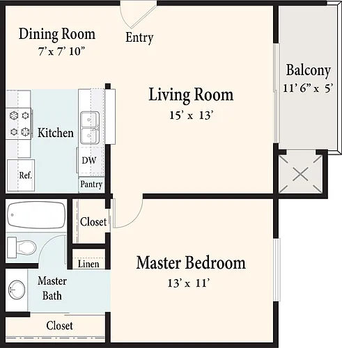 Floor plan 1 Bedroom